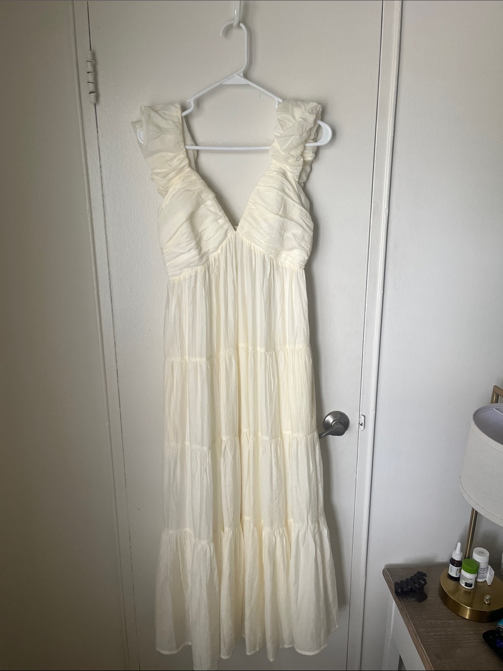 Worth Collective Katy Midi Dress in Cream- Small